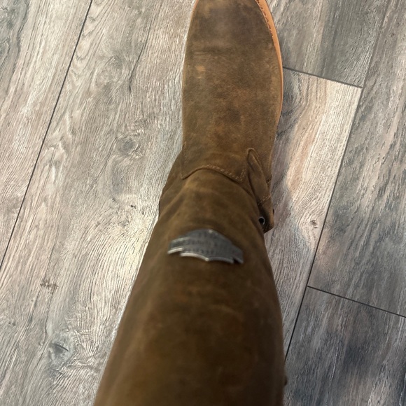 HARLEY-DAVIDSON Brown Leather Dorland Zip Motorcycle Full Back-Lace Up Boots 9.5 - Picture 7 of 16